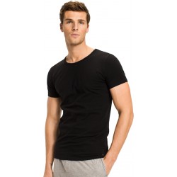 Tommy Hilfiger Premium Essentials 2s87905187-990, 3packs, Στρογγυλή λαιμόκοψη, Κοντό μανίκι ΜΑΥΡΟ