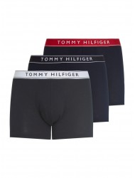 Tommy Hilfiger 3pack TRUNK WB, Ανδρικά Μπόξερ 3τεμ. με εξωτερικό λάστιχο, ΜΠΛΕ ΣΚΟΥΡΟ