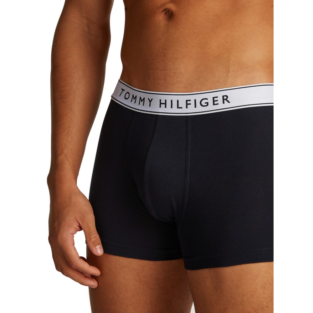 Tommy Hilfiger 3pack TRUNK WB, Ανδρικά Μπόξερ 3τεμ. με εξωτερικό λάστιχο, ΜΠΛΕ ΣΚΟΥΡΟ