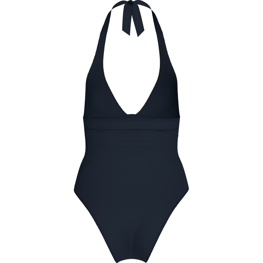 TOMMY HILFIGHER UW0UW05850-C1G, Γυναικείο Ολόσωμο Μαγιό HALTER ONE PIECE, ΜΑΥΡΟ