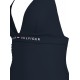 TOMMY HILFIGHER UW0UW05850-C1G, Γυναικείο Ολόσωμο Μαγιό HALTER ONE PIECE, ΜΑΥΡΟ