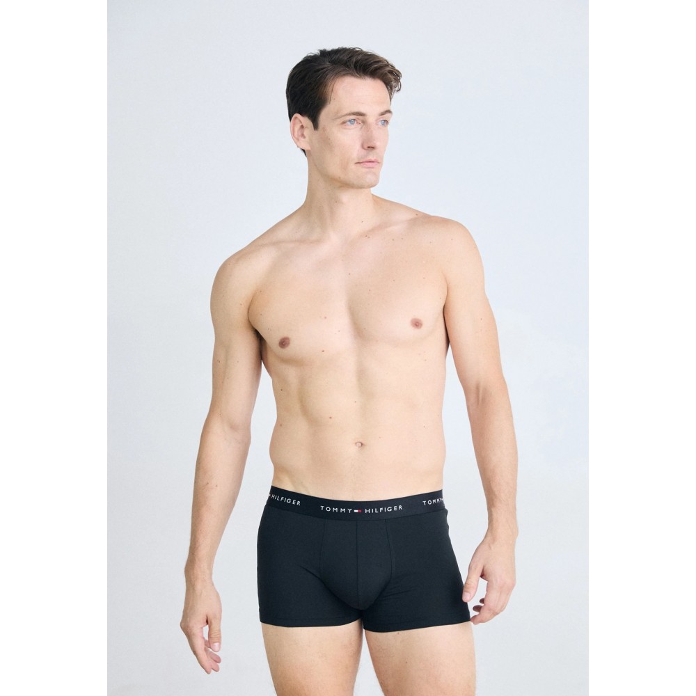 Tommy Hilfiger UM0UM03890-0R7 3pcs, Ανδρικά μπόξερ Signature Repeat Logo Waistband Trunks , ΜΑΥΡΟ
