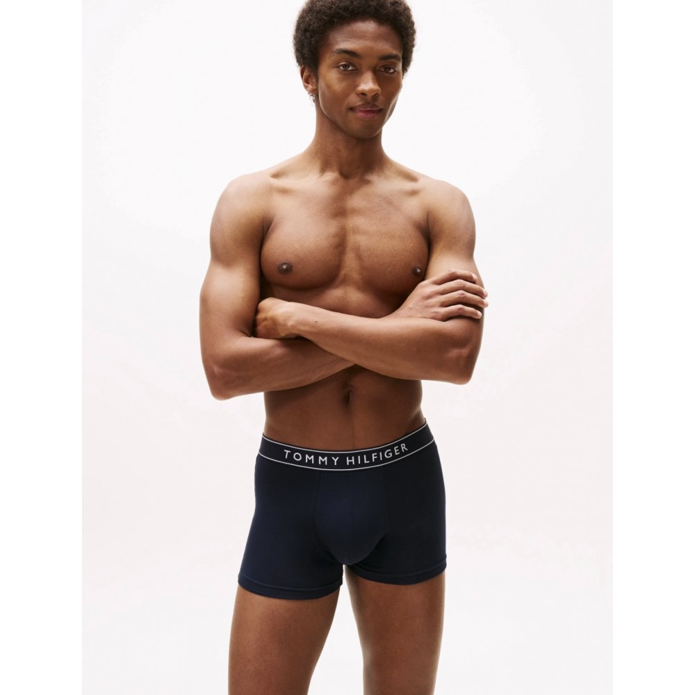 Tommy Hilfiger UM0UM03882-0WE 3pcs Trunk , Ανδρικά μπόξερ Σετ 3 τεμ. ΜΑΥΡΟ