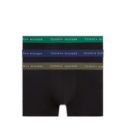 Tommy Hilfiger UM0UM03890-0YY 3pcs, Ανδρικά μπόξερ Signature Repeat Logo Waistband Trunks , ΜΑΥΡΟ