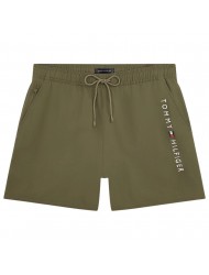 Tommy Hilfiger UM0UM03748-RBN,  Medium Drawstring Zip Pocket Ανδρικό Μαγιό Βερμούδα, ARMY GREEN