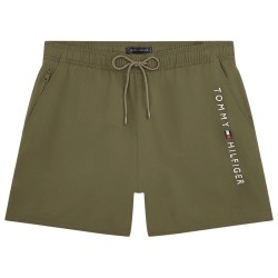 Tommy Hilfiger UM0UM03748-RBN,  Medium Drawstring Zip Pocket Ανδρικό Μαγιό Βερμούδα, ARMY GREEN