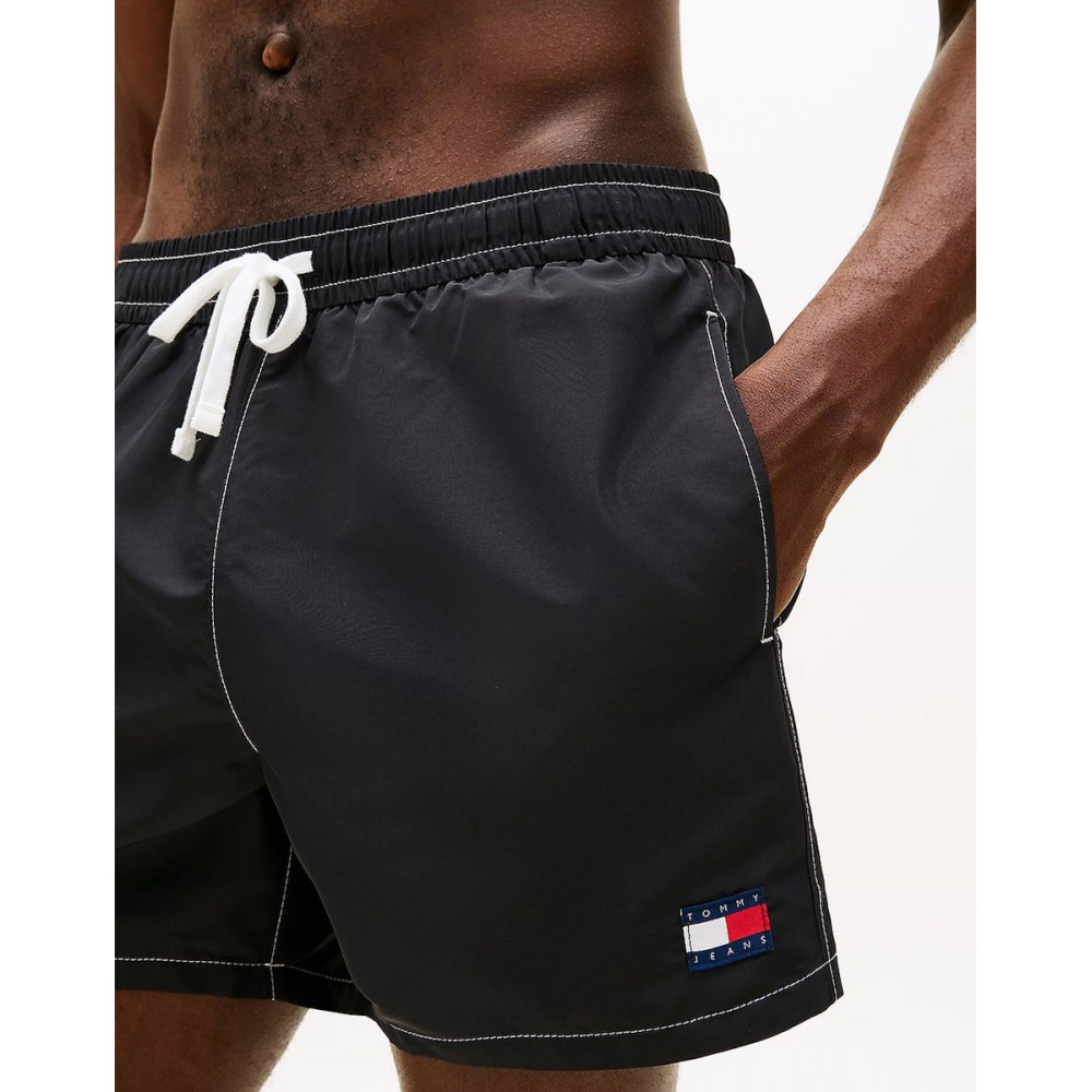 Tommy Hilfiger UM0UM03852-BDS,  Medium Drawstring Ανδρικό Μαγιό με εξώραφα, ΜΑΥΡΟ