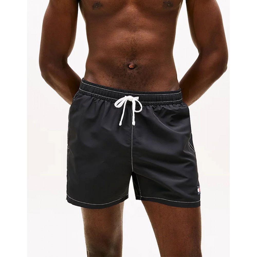 Tommy Hilfiger UM0UM03852-BDS,  Medium Drawstring Ανδρικό Μαγιό με εξώραφα, ΜΑΥΡΟ