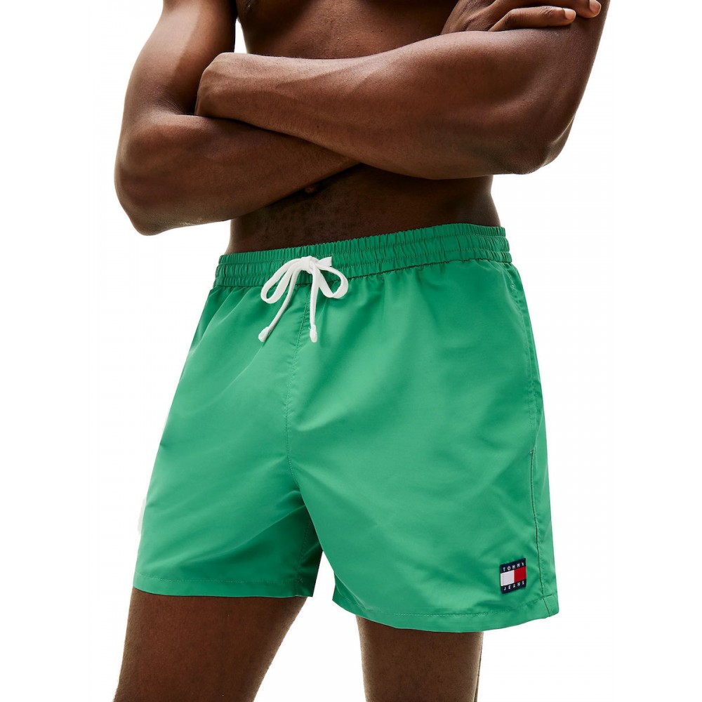 Tommy Hilfiger UM0UM03852-L5Y,  Medium Drawstring Ανδρικό Μαγιό με εξώραφα, ΠΡΑΣΙΝΟ