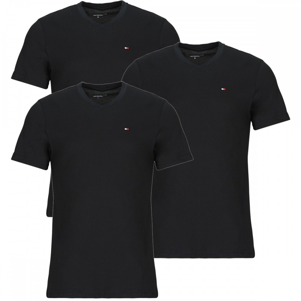 Tommy Hilfiger UM0UM03870-BEH,  Ανδρικό Set  3 pieces T-Shirts βαμβακερό Λαιμόκοψη στρογγυλή, Κοντό μανίκι, ΜΑΥΡΟ