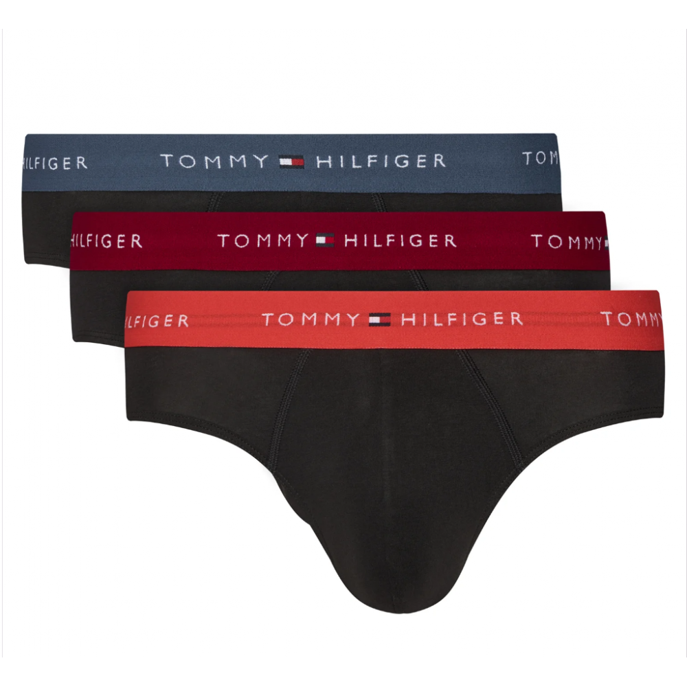 TOMMY HILFIGER UM0UM03876-0SW, Ανδρικά Βαμβακερά Σλιπ 3 pack, ΜΑΥΡΟ