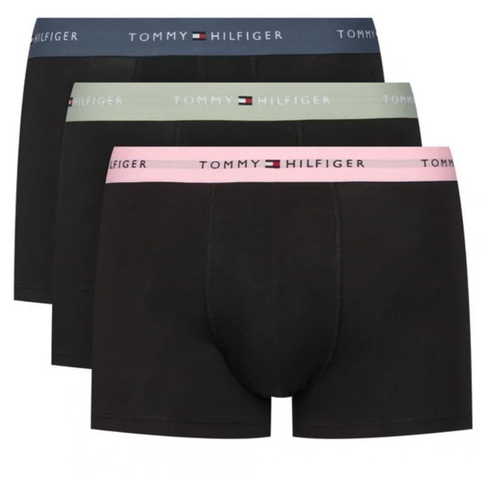 Tommy Hilfiger UM0UM03890-0SX 3p WB Trunk , Ανδρικά μπόξερ Σετ 3 τεμ. ΜΑΥΡΟ