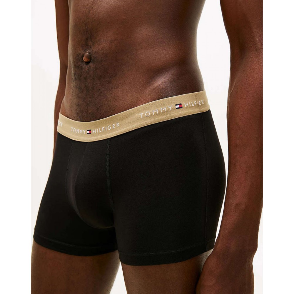 Tommy Hilfiger UM0UM03890-0YY 3pcs, Ανδρικά μπόξερ Signature Repeat Logo Waistband Trunks , ΜΑΥΡΟ