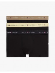 Tommy Hilfiger UM0UM03890-0TO 3p, Ανδρικά μπόξερ Signature Repeat Logo Waistband Trunks , ΜΑΥΡΟ