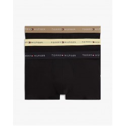 Tommy Hilfiger UM0UM03890-0YY 3pcs, Ανδρικά μπόξερ Signature Repeat Logo Waistband Trunks , ΜΑΥΡΟ