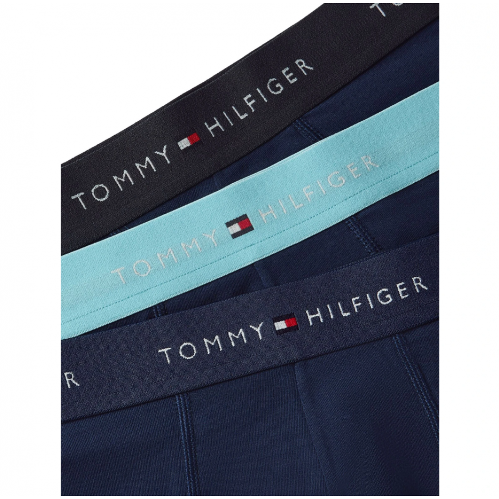 Tommy Hilfiger UM0UM03890-0YW 3p WB Trunk , Ανδρικά μπόξερ Σετ 3 τεμ. ΜΠΛΕ ΣΚΟΥΡΟ