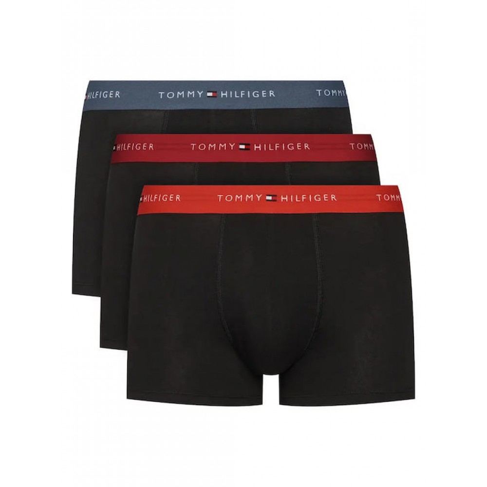 Tommy Hilfiger Plus Size UM0UM03897-0SW 3p WB Trunk , Ανδρικά μπόξερ Σετ 3 τεμ. ΜΑΥΡΟ