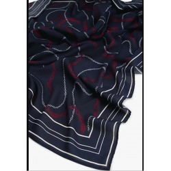 Tommy Hilfiger UW0UW06423-0ZQ, Γυναικείο Παρεό Lyocell με Logo, ΜΠΛΕ ΣΚΟΥΡΟ