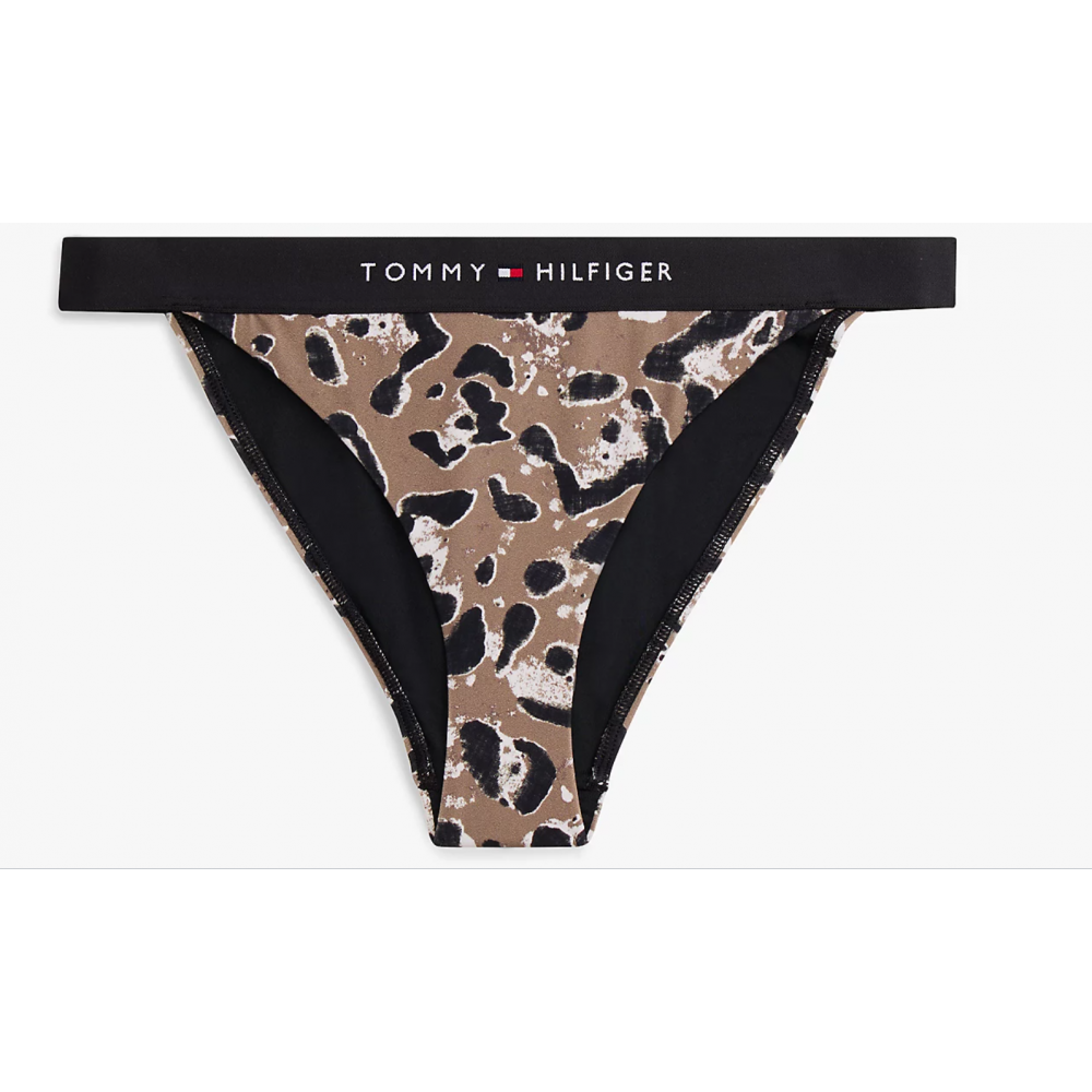 Tommy Hilfiger UW0UW06482-0GB Cheeky Bikini Print, Γυναικείο Μαγιό Bikini Bottom, LEOPARD NORDIC TAUPE