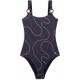 Tommy Hilfiger UW0UW06481-0ΥJ, Γυναικείο Ολόσωμο μαγιό με κρίκους και Logo, ΜΠΛΕ ΣΚΟΥΡΟ