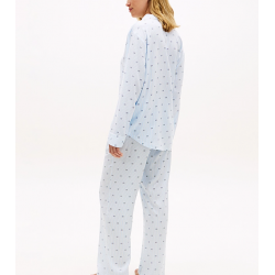 Tommy Hilfiger UW0UW06243-0A7, Γυναικεία Πυτζάμα Viscose με all over print, VESSEL BLUE