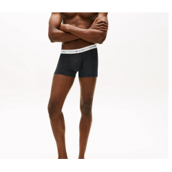 Tommy Hilfiger UM0UM03891-0WF 3pcs Trunk Print , Ανδρικά μπόξερ Σετ 3 τεμ. ΜΑΥΡΟ