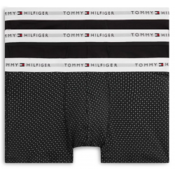Tommy Hilfiger UM0UM03891-0WF 3pcs Trunk Print , Ανδρικά μπόξερ Σετ 3 τεμ. ΜΑΥΡΟ
