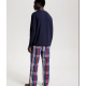 Tommy Hilfiger LS Pant  Woven Set Print UM0UM02891-05J, Ανδρική Πυζάμα Σετ με  καρό παντελόνι DESERT SKY