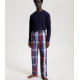 Tommy Hilfiger LS Pant  Woven Set Print UM0UM02891-05J, Ανδρική Πυζάμα Σετ με  καρό παντελόνι DESERT SKY