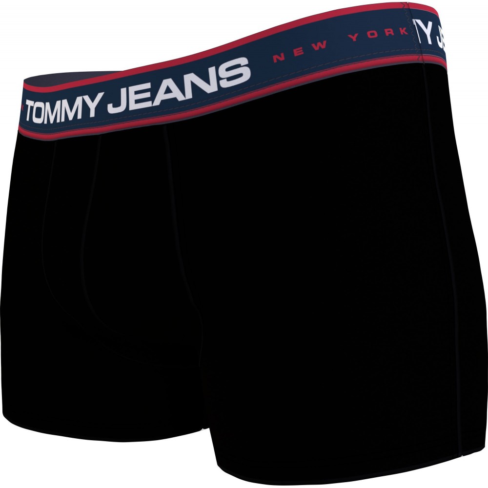 Tommy Hilfiger Jeans 3p Trunk UM0UM02968-0R7, Ανδρικά μπόξερ με φαρδύ λάστιχο ΜΑΥΡΟ