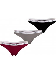 TOMMY HILFIGER 3pack Thong UW0UW04894-0R3, Γυναικείo Σετ 3τεμ. Κυλοτάκια Στρινγ, MULTI COLOR