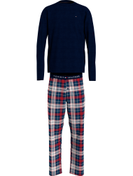 Tommy Hilfiger LS Pant  Woven Set Print UM0UM02891-05J, Ανδρική Πυζάμα Σετ με  καρό παντελόνι DESERT SKY