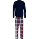 Tommy Hilfiger LS Pant  Woven Set Print UM0UM02891-05J, Ανδρική Πυζάμα Σετ με  καρό παντελόνι DESERT SKY