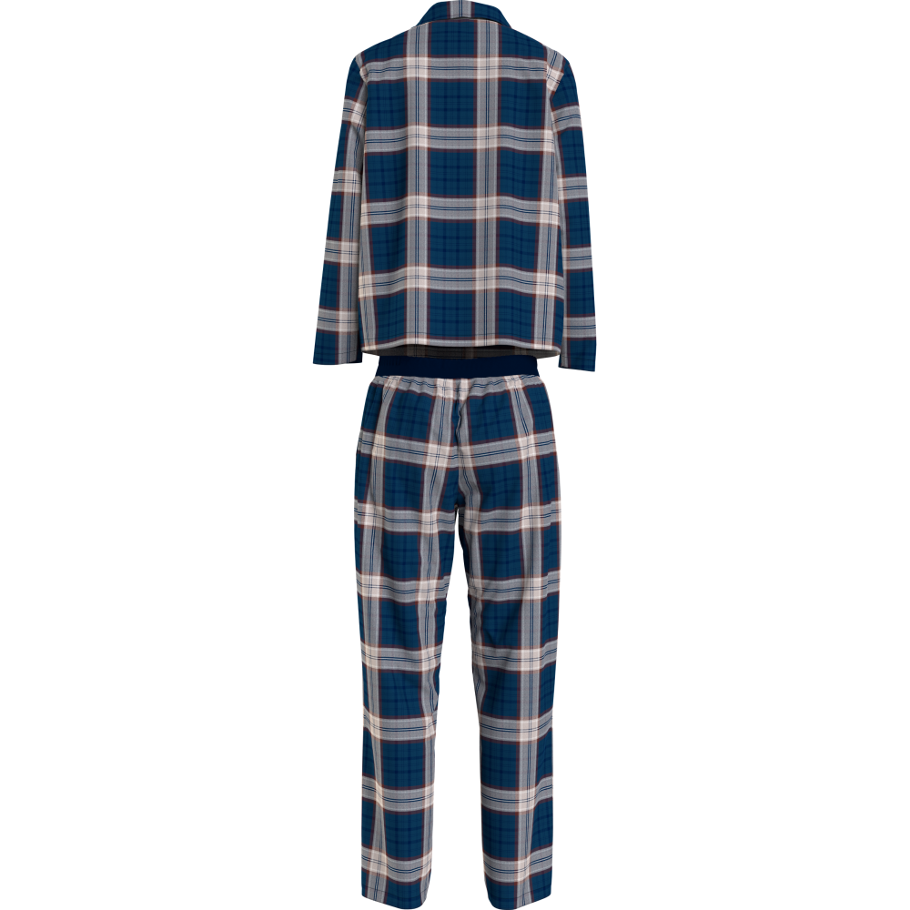 Tommy Hilfiger FULL FLANNEL PJ SET UW0UW03961-00G, Γυναικεία Πυζάμα Σετ Καρό σε κλασική γραμμή