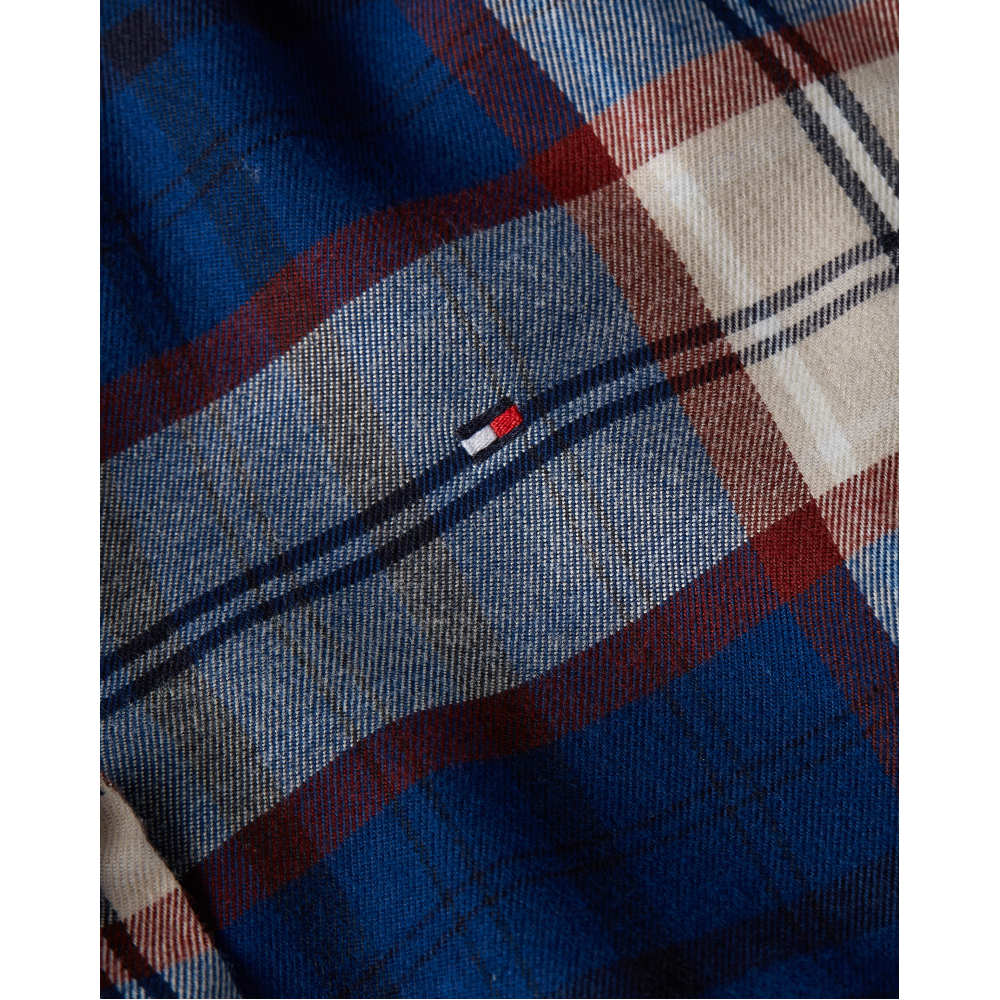 Tommy Hilfiger FULL FLANNEL PJ SET UW0UW03961-00G, Γυναικεία Πυζάμα Σετ Καρό σε κλασική γραμμή