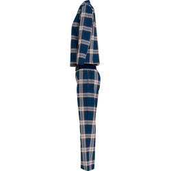 Tommy Hilfiger FULL FLANNEL PJ SET UW0UW03961-00G, Γυναικεία Πυζάμα Σετ Καρό σε κλασική γραμμή