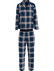 Tommy Hilfiger FULL FLANNEL PJ SET UW0UW03961-00G, Γυναικεία Πυζάμα Σετ Καρό σε κλασική γραμμή