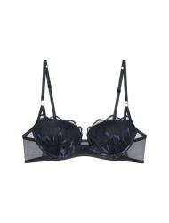 TRIUMPH Crazy Stupid Love WHP, Σουτιέν Balconette με μπανέλα και δαντέλα, ΜΑΥΡΟ