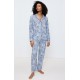 Triumph Boyfriend Fit PW03  Γυναικεία Κουμπωτή Πυτζάμα Viscose, ΣΙΕΛ