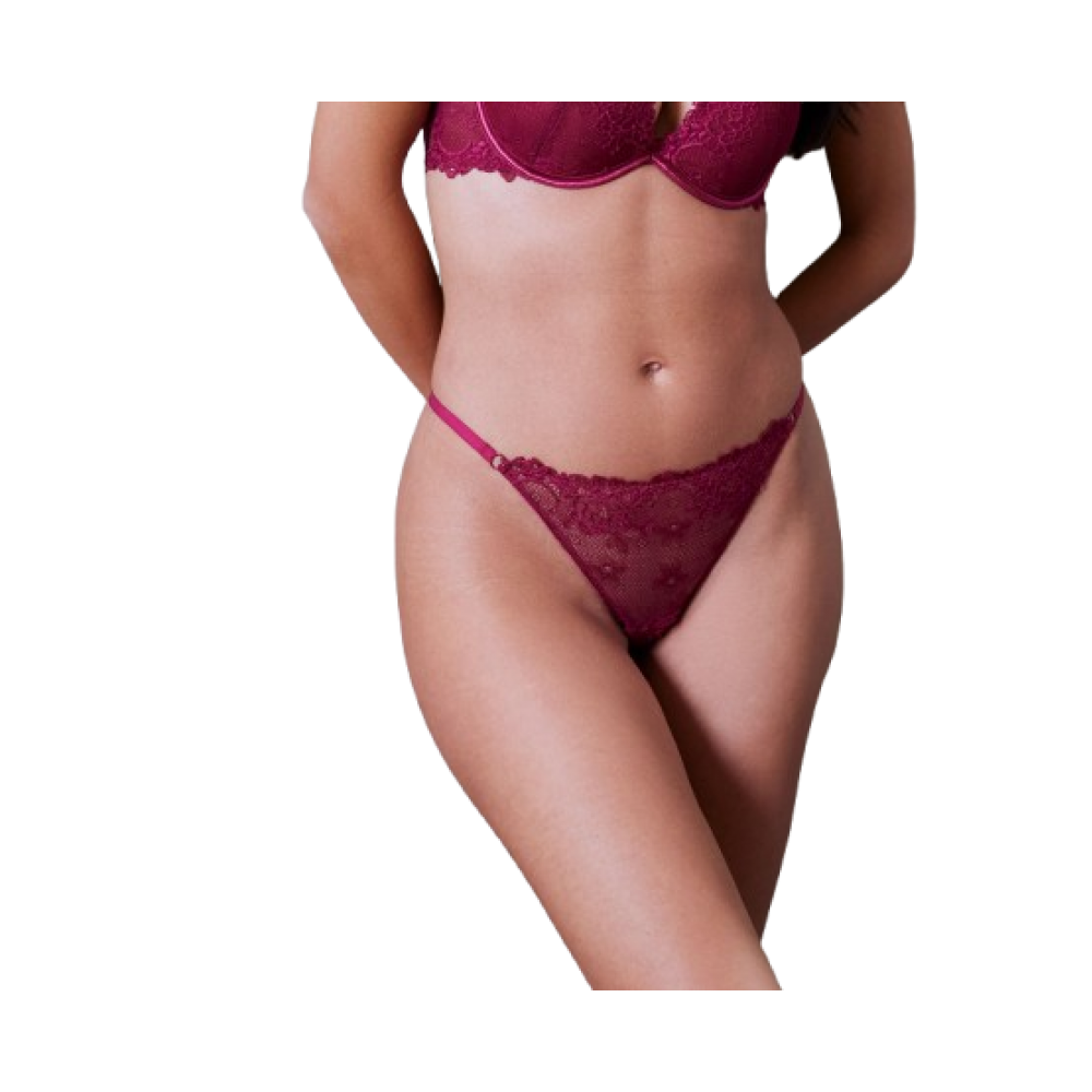 Valege DALIDA STRING, Γυναικείο Κυλοτάκι String από δαντέλα, ΜΠΟΡΝΤΟ