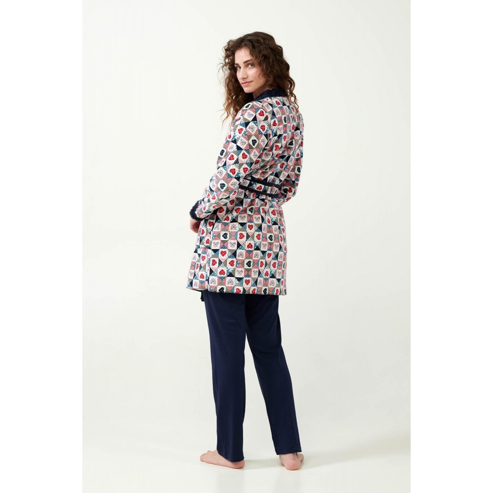 VAMP 19508, Γυναικεία Χειμερινή ρόμπα Fleece σταυρωτή με ζώνη VAMP 19508, Γυναικεία Χειμερινή ρόμπα Fleece σταυρωτή με ζώνη