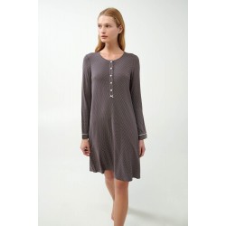 Vamp 21050 Γυναικείο Νυχτικό Micromodal με πατιλέτα, GRAY MAUVE