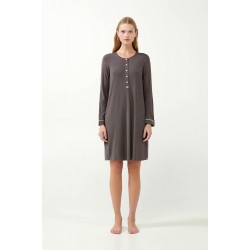 Vamp 21050 Γυναικείο Νυχτικό Micromodal με πατιλέτα, GRAY MAUVE