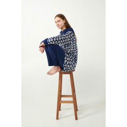 VAMP 21410, Γυναικεία Ρόμπα Fleece με φερμουάρ, BLUE PRINT