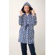 VAMP 21414, Γυναικεία Ρόμπα Fleece με κουκούλα, BLUE PRINT