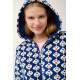 VAMP 21414, Γυναικεία Ρόμπα Fleece με κουκούλα, BLUE PRINT