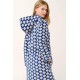 VAMP 21414, Γυναικεία Ρόμπα Fleece με κουκούλα, BLUE PRINT