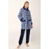 VAMP 21415, Γυναικεία Ρόμπα Fleece  με Κουμπιά, BLUE PRINT