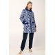 VAMP 21415, Γυναικεία Ρόμπα Fleece  με Κουμπιά, BLUE PRINT