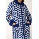 VAMP 21415, Γυναικεία Ρόμπα Fleece  με Κουμπιά, BLUE PRINT